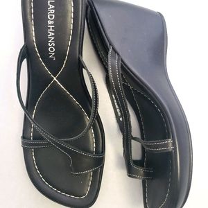 New Hillard & Hanson Black Leather Elle Heels